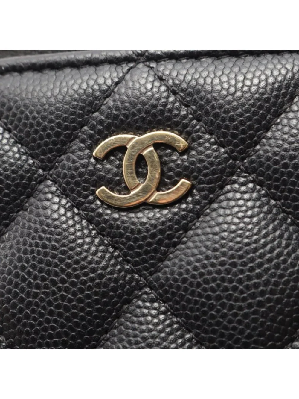 Chanel Handbag Timeless Classic Quilted Black Caviar Leather Vanity Bag